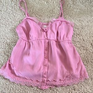 Hollister Pink Smocked Camisole